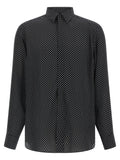 Tom Ford Polka-Dot Silk Crêpe de Chine Shirt — Black