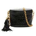 CC Quilted Lambskin Tassel Vanity Bag