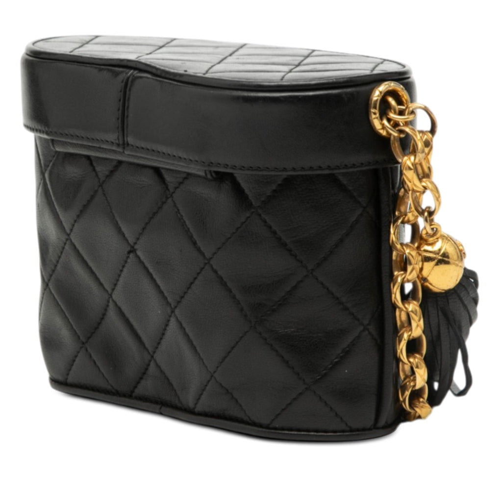 CC Quilted Lambskin Tassel Vanity Bag