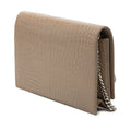 Small Croc Embossed Leather Monogram Kate Tassel Wallet on Chain