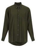 Tom Ford Button-Down Gabardine Shirt — Olive