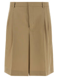 Ami Paris Wool Bermuda Shorts — Beige