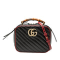 Small GG Marmont Matelasse Diagonal Leather Torchon Bamboo Satchel