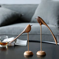 ArtZ® Nordic Wooden Bird Sculptures - Set of 2 (1 Small + 1 Large)