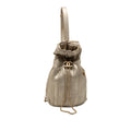 Small Metallic Calfskin Coco Pleats Drawstring Backpack