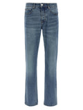 Ami Paris Straight-Leg Delavé Cotton Denim Jeans — Blue