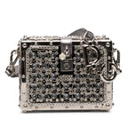 Rhinestone Embellished Jacquard Dolce Box Bag