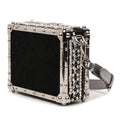 Rhinestone Embellished Jacquard Dolce Box Bag