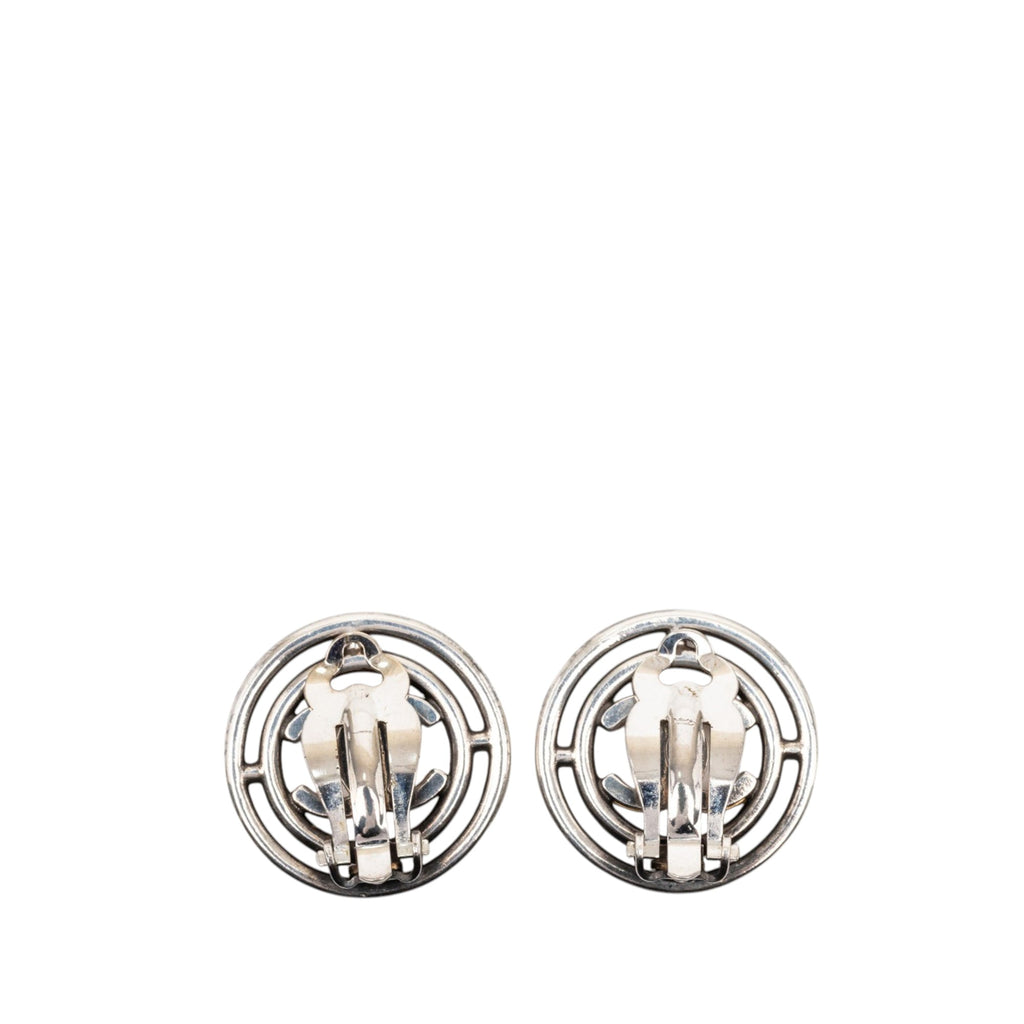 CC Brass Round Wheel Clip On Earrings
