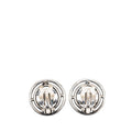 CC Brass Round Wheel Clip On Earrings