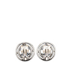 CC Brass Round Wheel Clip On Earrings