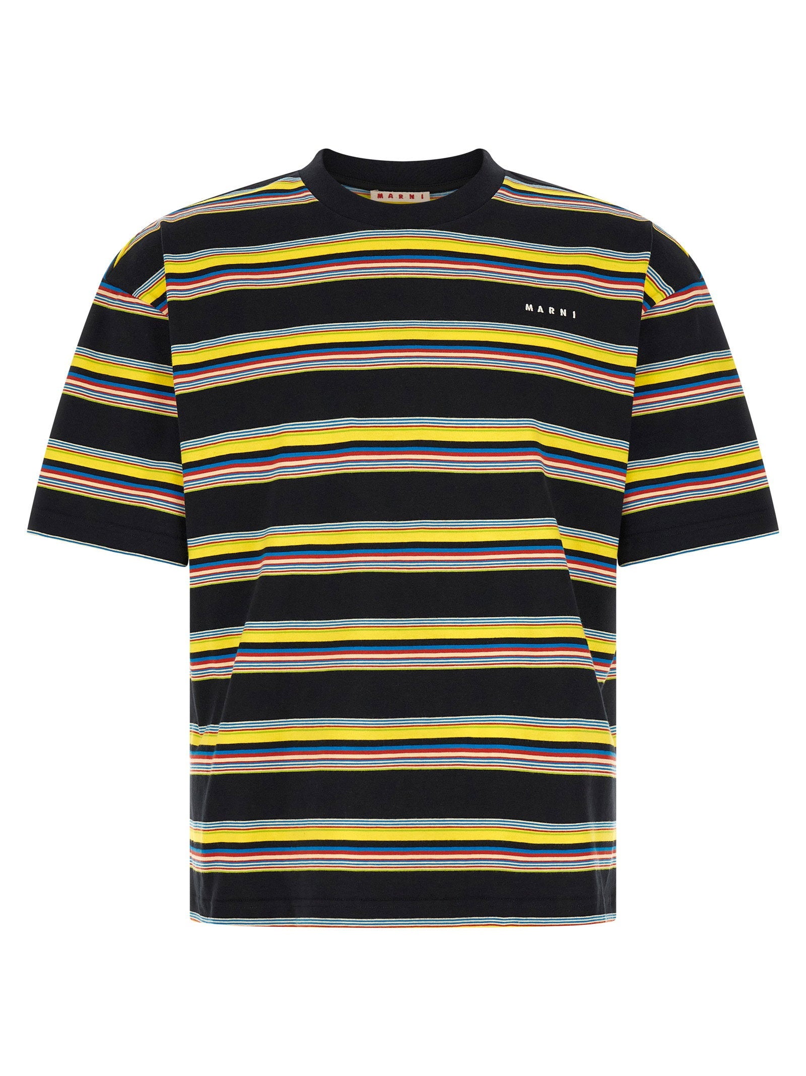Marni Multicolored Striped T-Shirt — Black