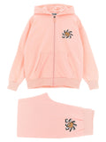 Moschino Kid Teen Teddy Bear-Embroidered Gauze Cotton Hoodie — Pink