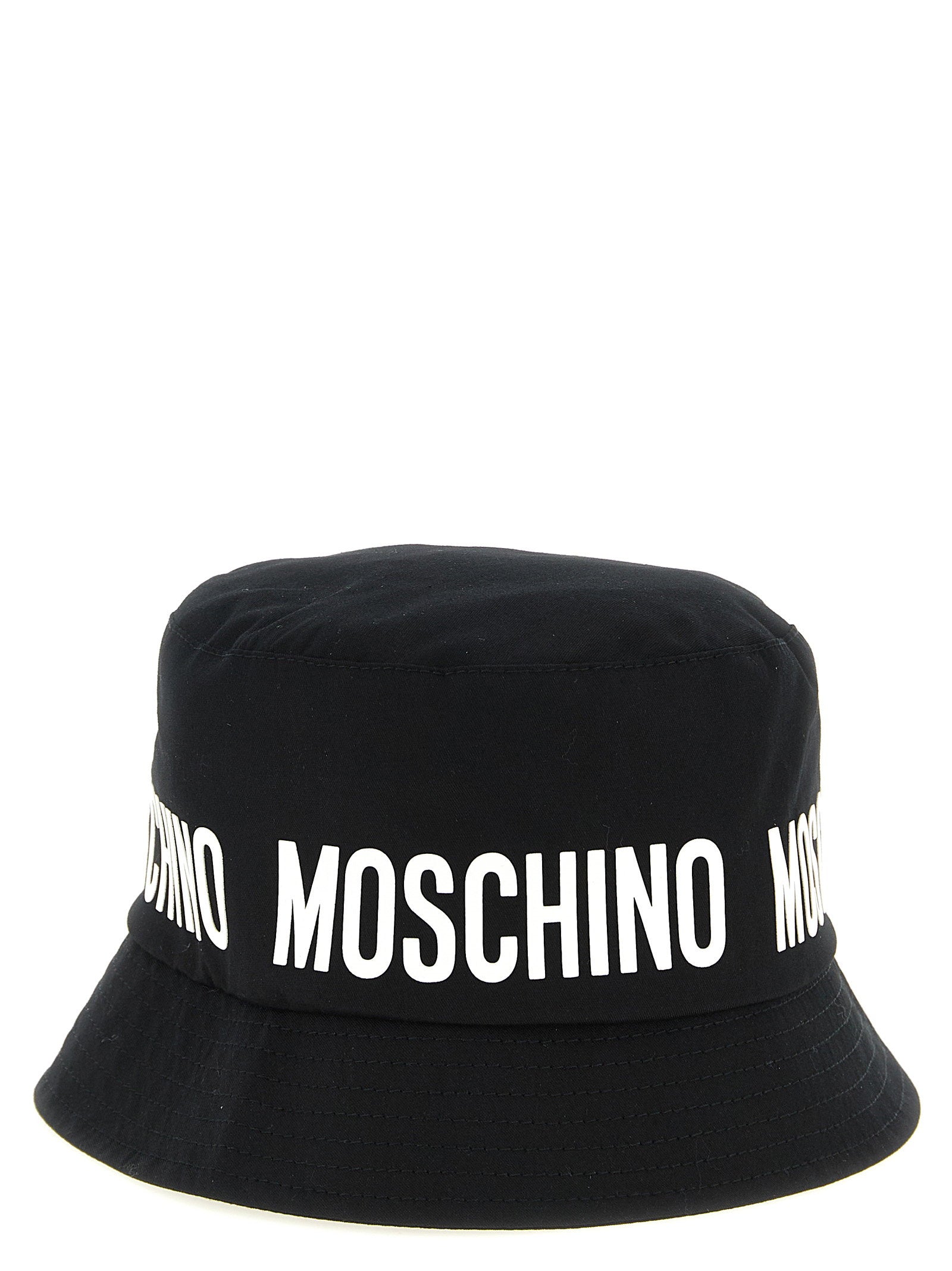 Moschino Kid Teen Logo Print Bucket Hat — Black