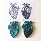 Human heart anatomical rubber stamp
