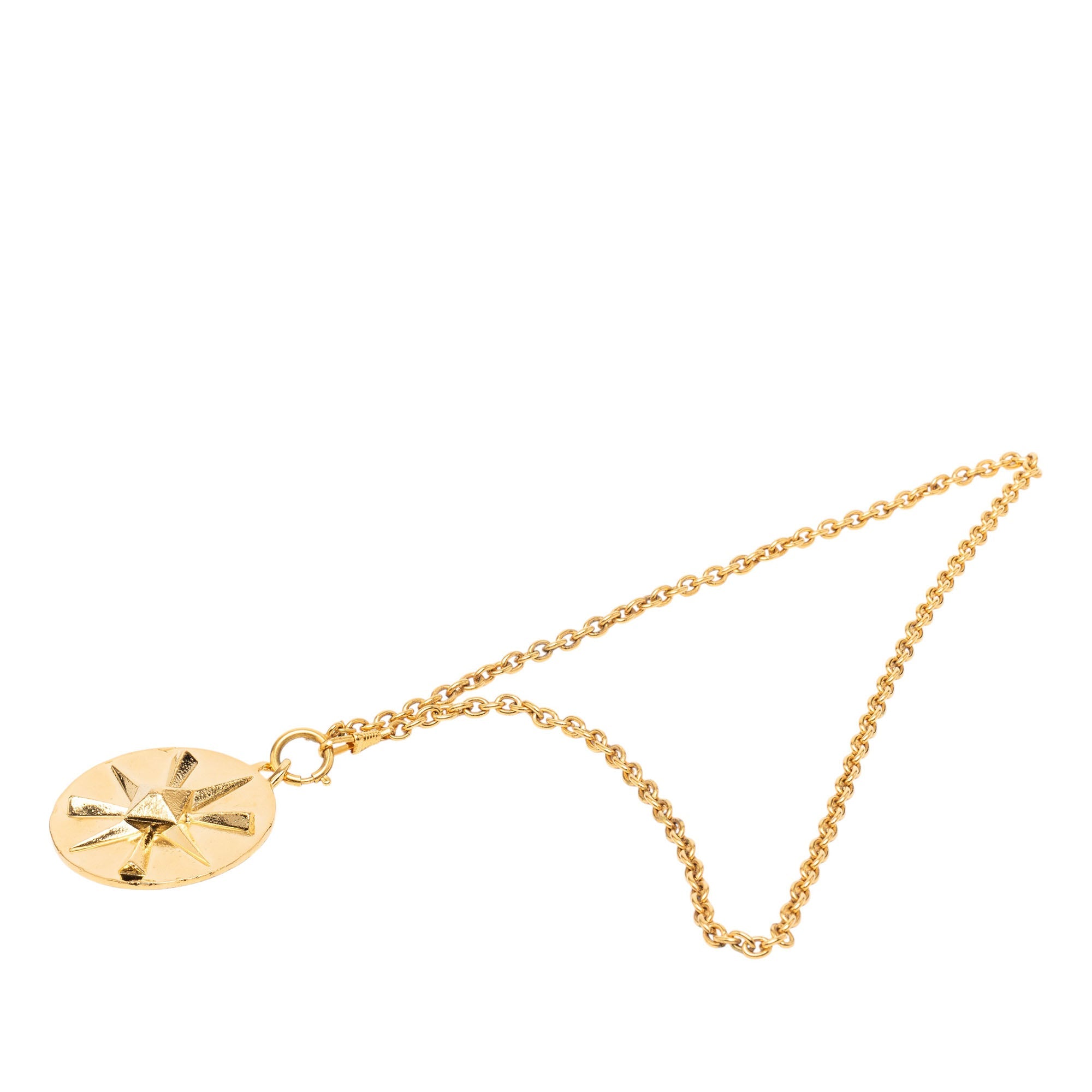 CC Gold Plated Star Round Pendant Necklace