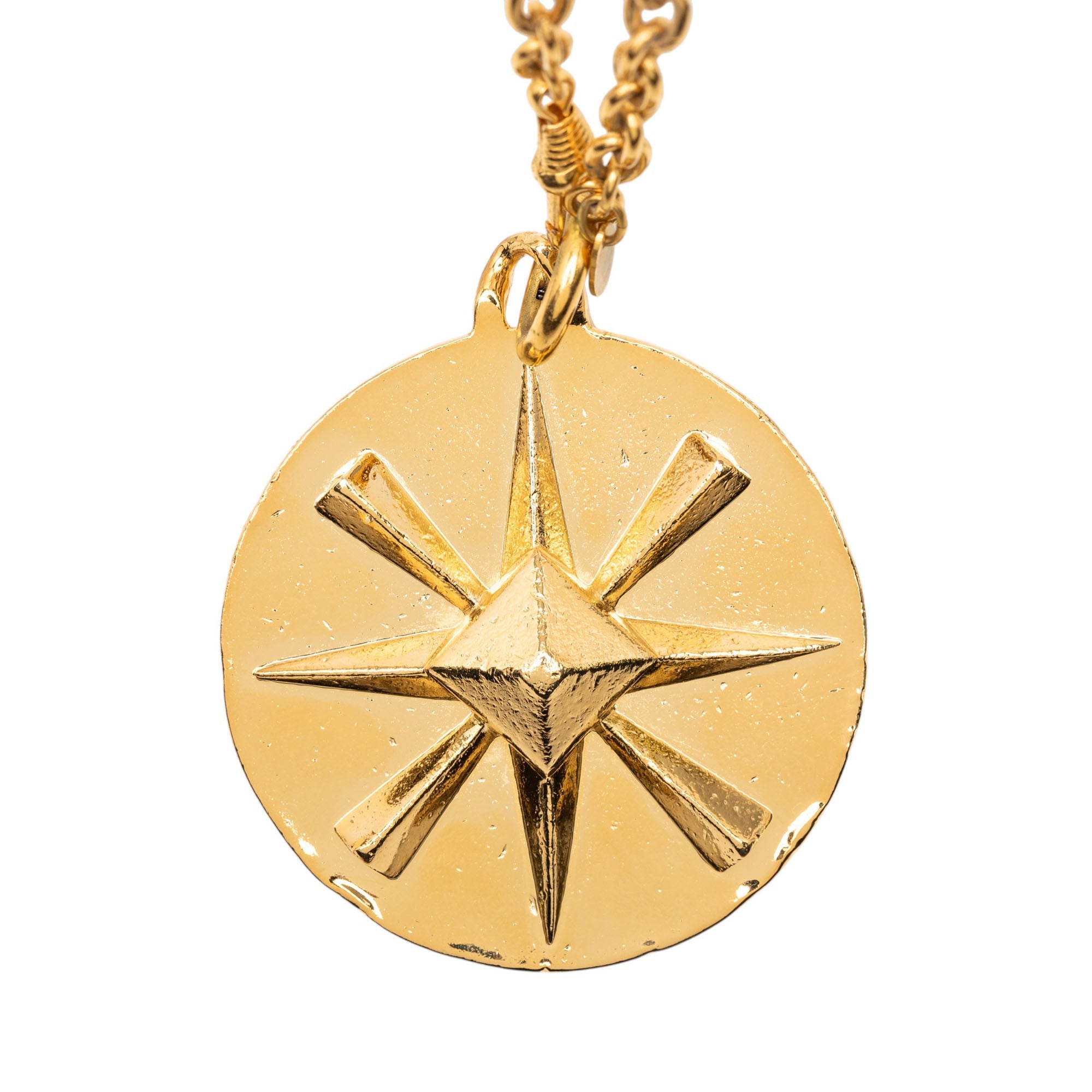 CC Gold Plated Star Round Pendant Necklace
