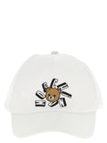 Moschino Kid Teen Bear-Print Cotton Baseball Cap — White