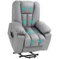 Power Lift Chair with Vibration Massage, Electric Recliner Armchair, Quick Assembly, Charcoal Grey