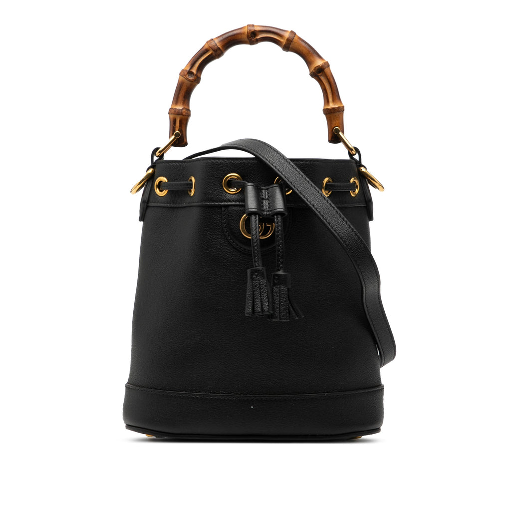 Mini Calfskin Bamboo Diana Bucket Bag