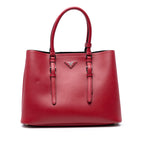 Medium Saffiano Cuir Double Handle Satchel
