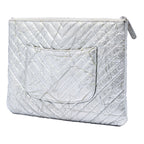 Medium Chevron Metallic Aged Calfskin O Case Clutch