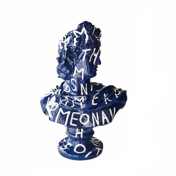 ArtZ® Apollo Bust Nordic Painted Sculpture - Blue