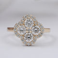 Halo Flower Shape Round Lab Diamond Anniversary Ring