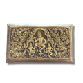 Hand Engraved Solid Brass Niello Rectangular Betel Box - Apsara