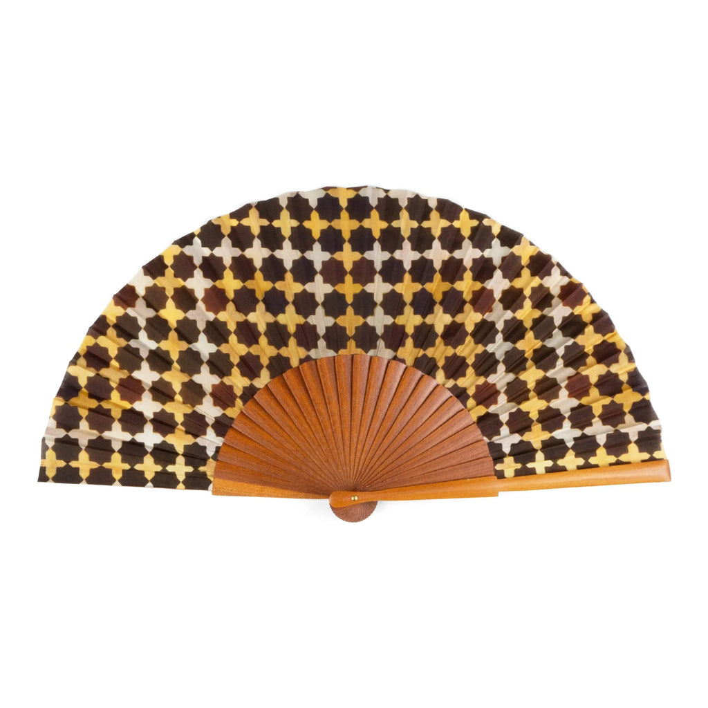 Brown silk hand fan Andalus