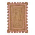 Handmade Pink Scalloped Jute Rug