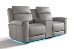Harbour Immersive Audio Leather Dual Recliner Loveseat Sofa with Console