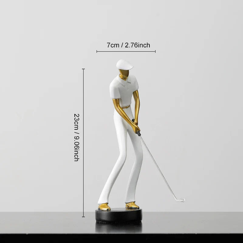 ArtZ® Nordic Abstract Golfer Sculptures - White - Impact