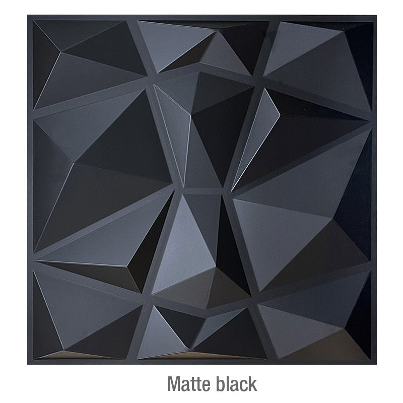 ArtZ® Diamond 3D Wall Panel - Sample Matte Black 1 Small Panel (12x12 inch) Final Sale Non Refundable