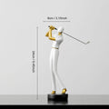 ArtZ® Nordic Abstract Golfer Sculptures - White - Backswing