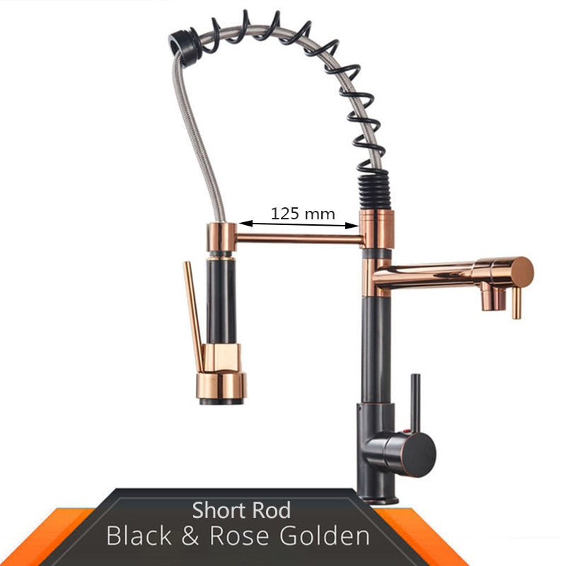 Lucern Kitchen Faucet - Rose Gold Black