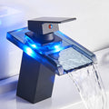 ArtZ® LED Waterfall Bathroom Faucet - Black