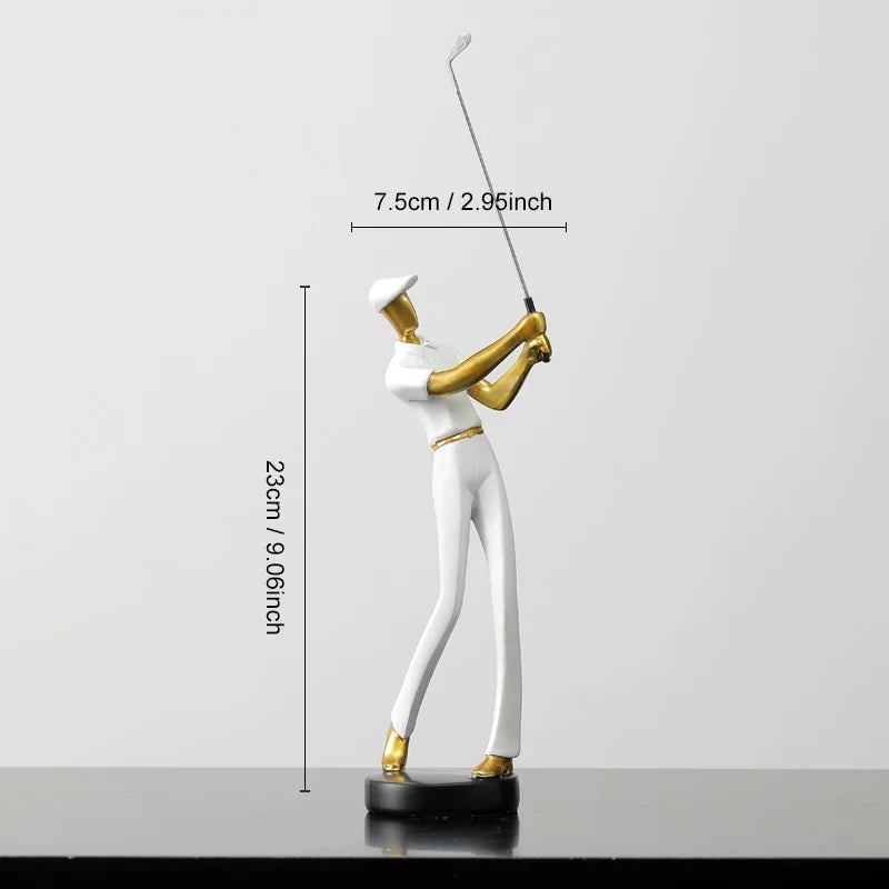 ArtZ® Nordic Abstract Golfer Sculptures - White - Forward Swing