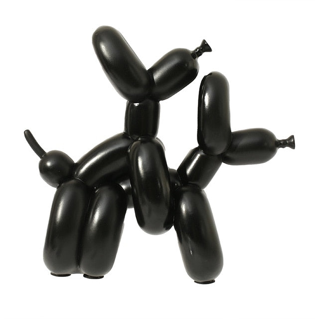 ArtZ® Balloon Dog Getting Busy Sculpture - Black & Black / 26x13x25CM