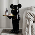 ArtZ® Bear Statue Tray Table - Black 1 Hand Holds Tray