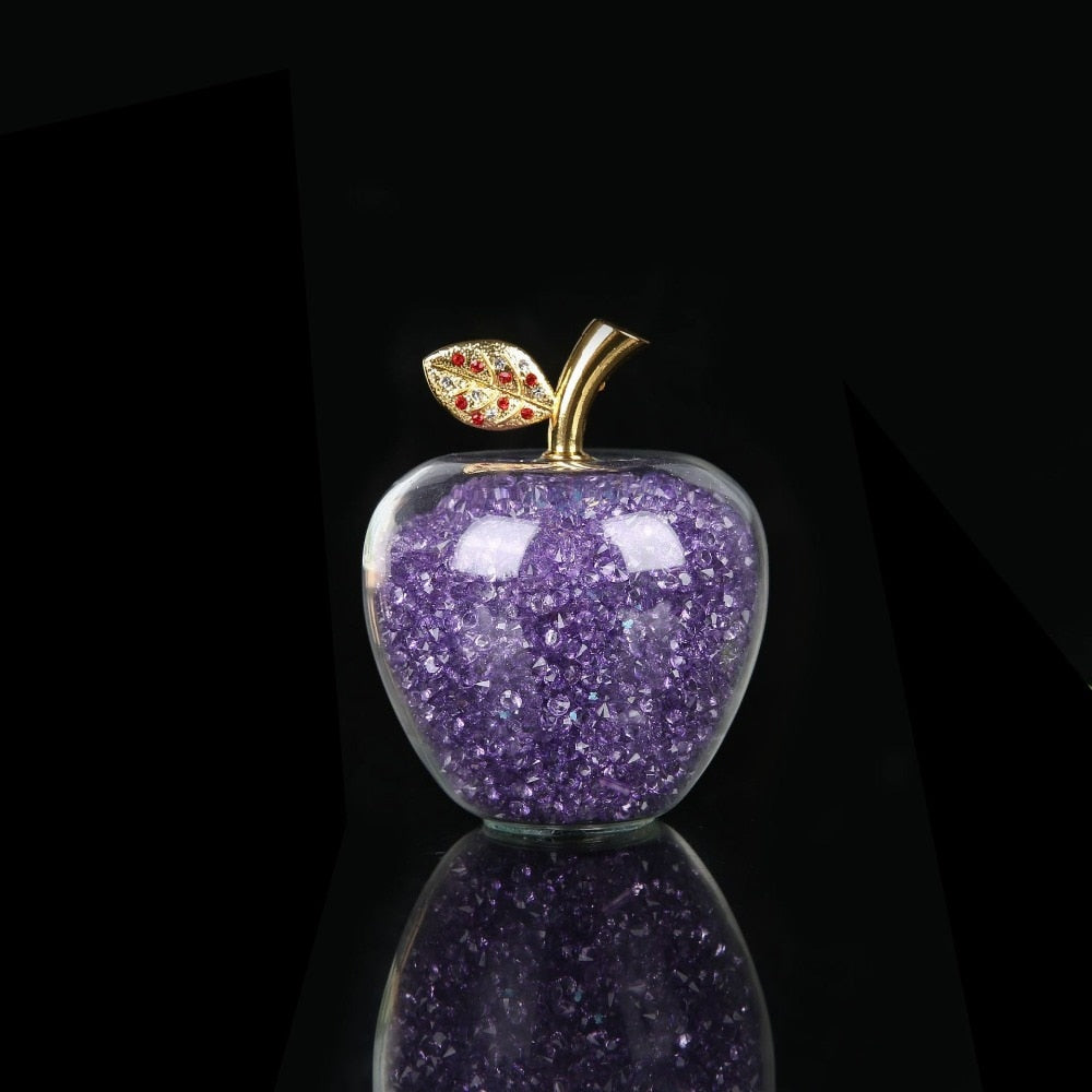 ArtZ® Handmade Crystal Apple Figurine - Purple / Large