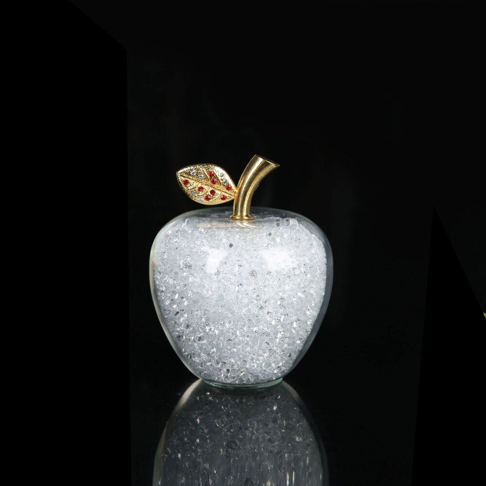 ArtZ® Handmade Crystal Apple Figurine - Clear / Large