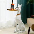 ArtZ® Doberman Nordic Sculpture Tray Table - White
