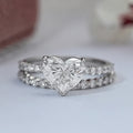 Heart Cut Solitaire Diamond Accent Bridal Ring Set