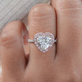 Heart Lab Diamond Pink Halo Engagement Ring