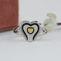 Heart Shape Round Diamond Signet Ring