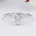 Certified Heart Shaped Diamond Solitaire Accent Ring