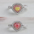 Heart Cut Yellow Diamond Double Halo Engagement Ring