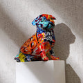 ArtZ® Pug Nordic Painted Statue - Sitting  Graffiti