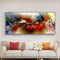 ArtZ® Technicolor Dreams Canvas Paintings - Red Yellow Blue / 15.7 inch by 35.4 inch (40x90cm) No Frame